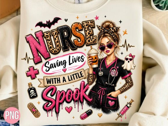 Spooky Nurse Halloween PNG T-Shirt