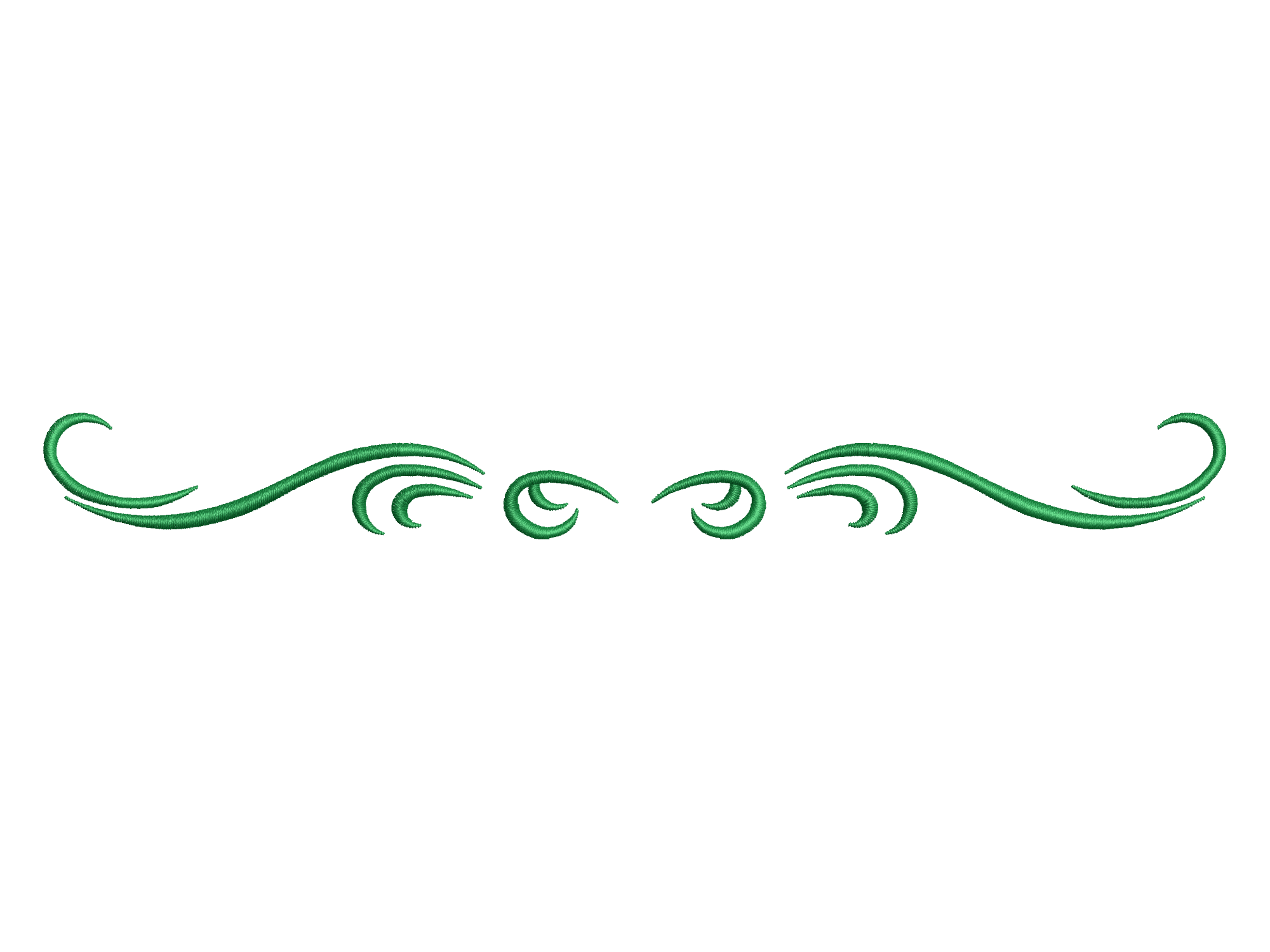 Symmetric Scroll Flourish Embroidery