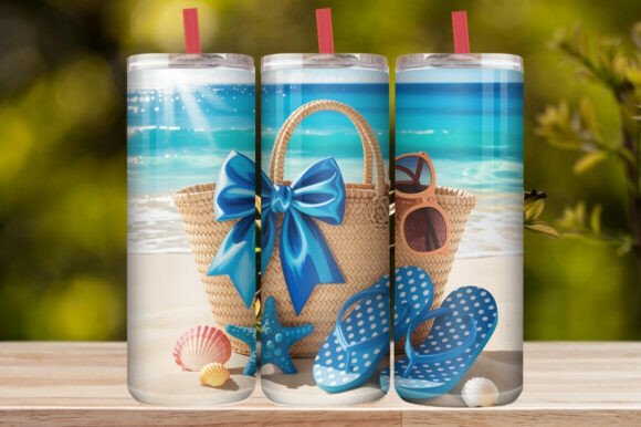 Tropical Beach Vacation Tumbler Wrap