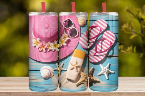 Tropical Beach Vacation Tumbler Wrap