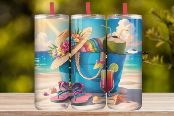 Tropical Beach Vacation Tumbler Wrap