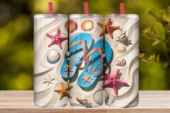 Tropical Beach Vacation Tumbler Wrap