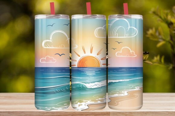 Tropical Sunset Beach Tumbler Wrap