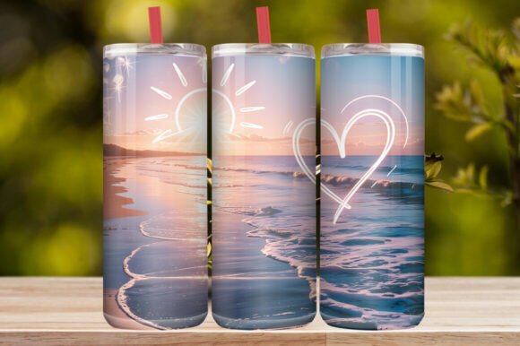 Tropical Sunset Beach Tumbler Wrap