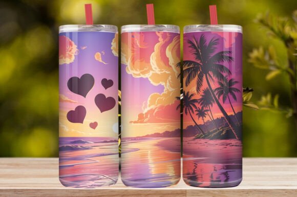 Tropical Sunset Beach Tumbler Wrap