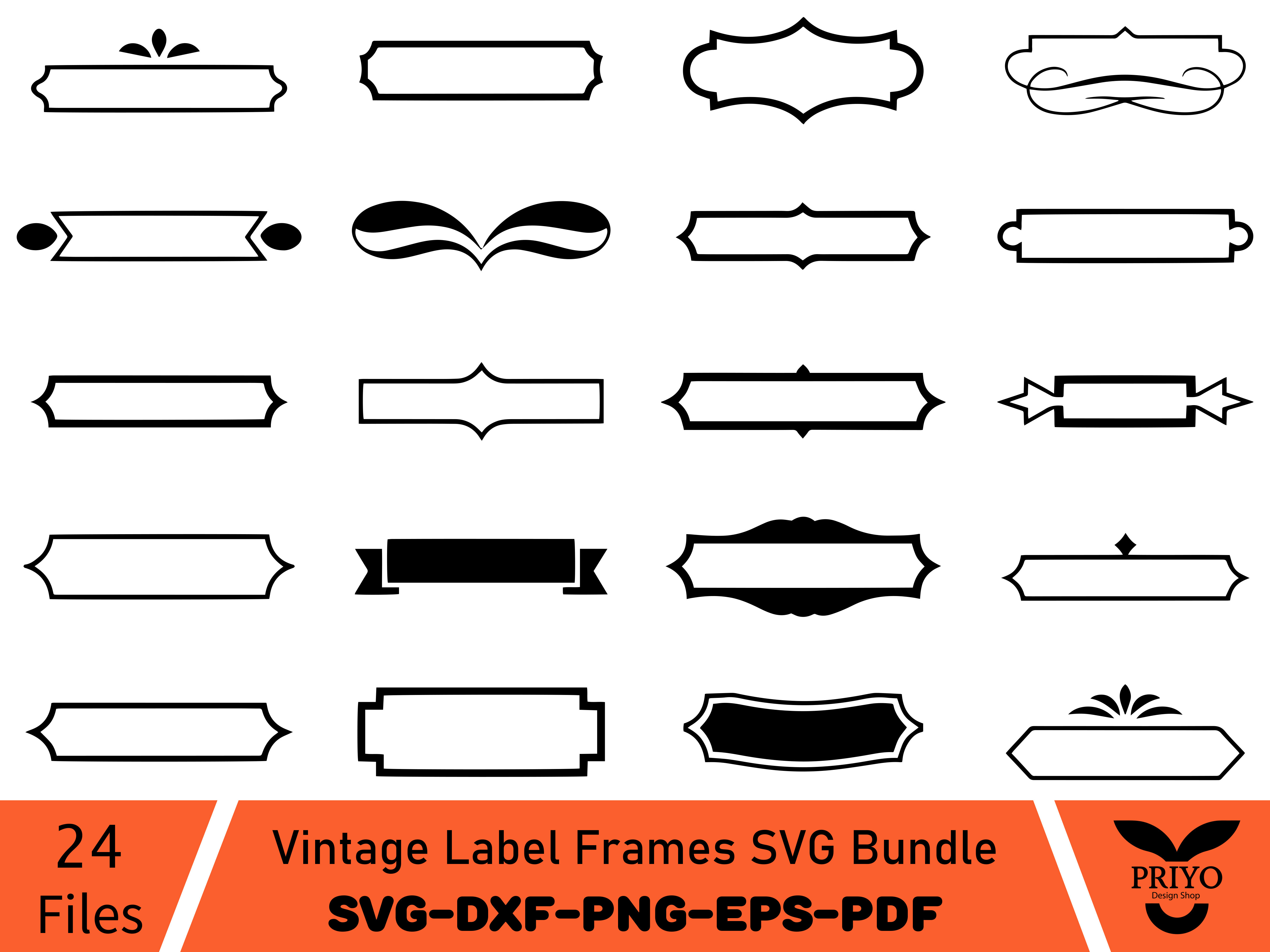 Vintage Label Frames SVG Bundle