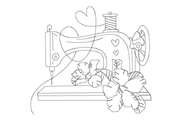 Vintage Sewing Machine Floral