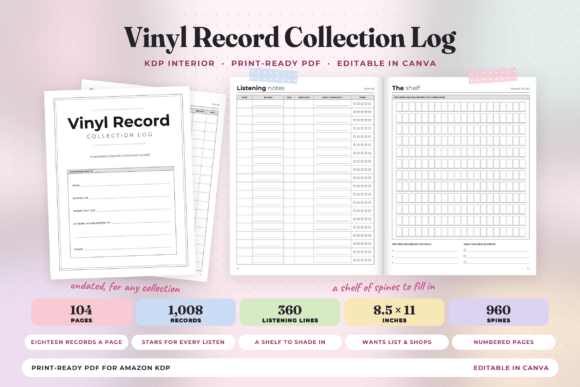 Vinyl Record Log, 1,008 Records