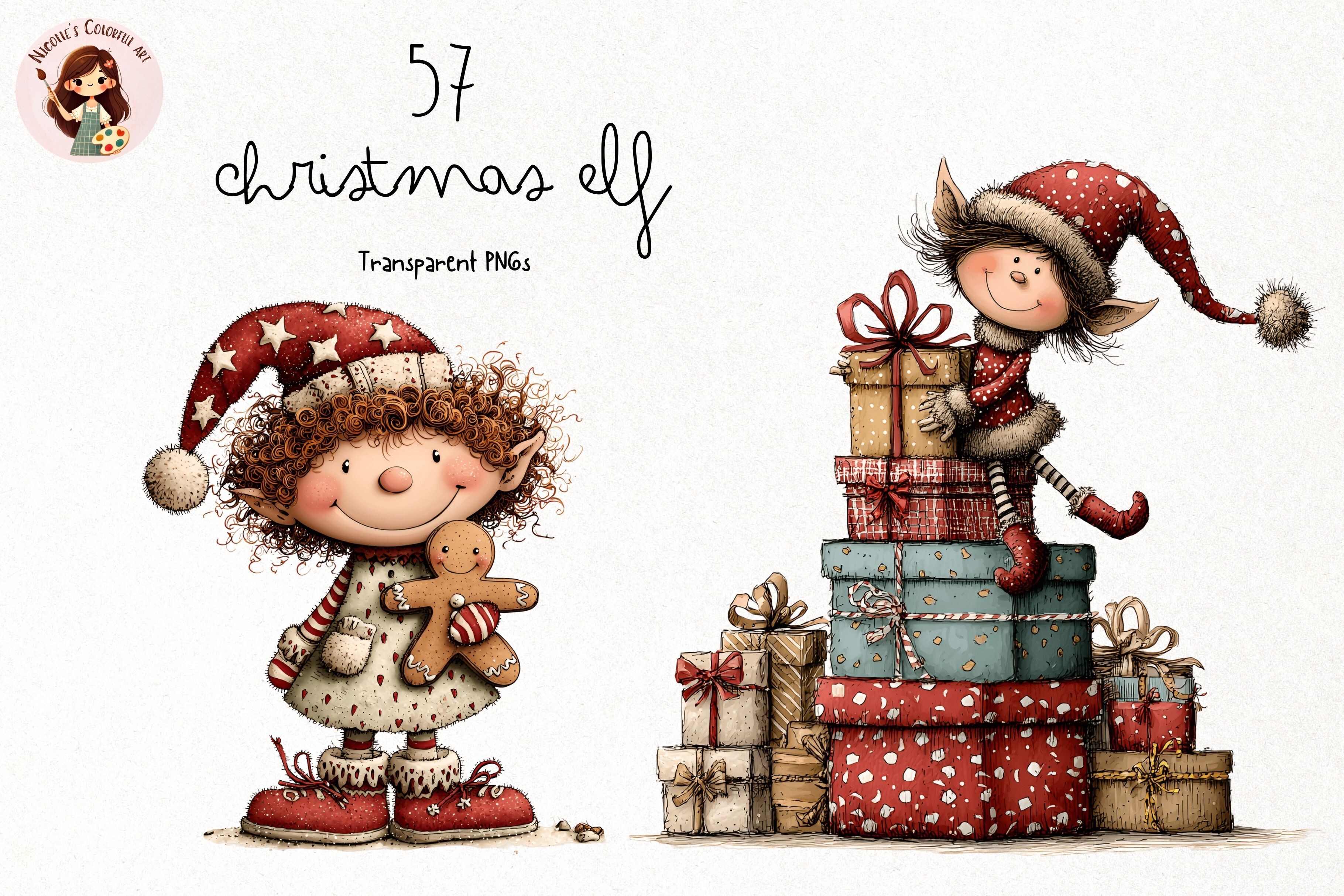 Whimsical Christmas Elf PNG Clipart