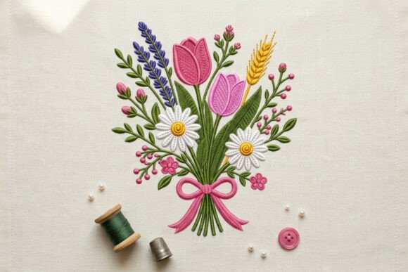 Wildflowers Bouquet Lavender and Daisies