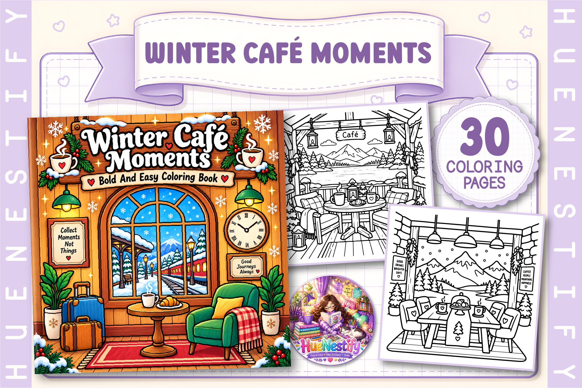 Winter Cafe Moments Coloring Book