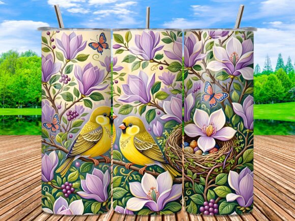 Yellow Bird Magnolia Garden Tumbler Wrap