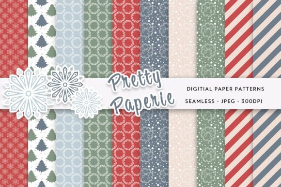 10 Christmas Digital Paper Backgrounds