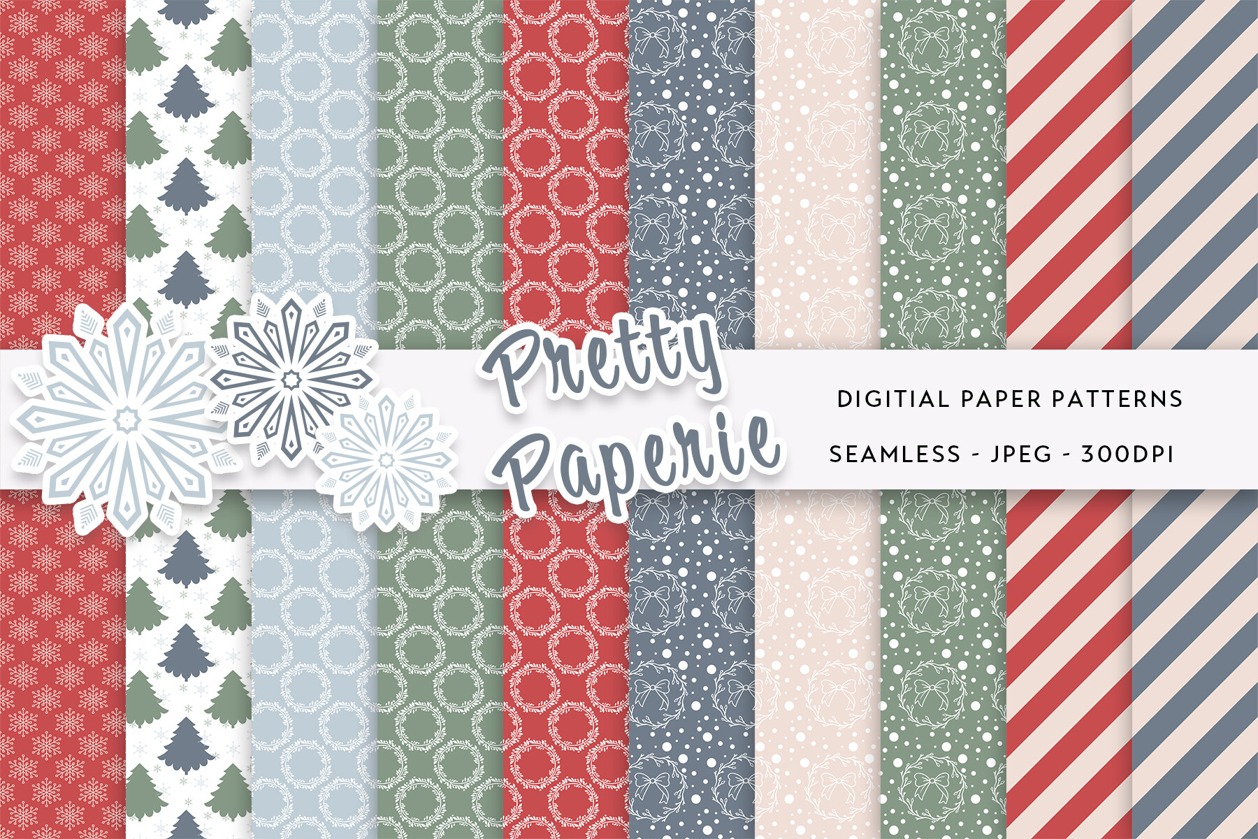 10 Christmas Digital Paper Backgrounds