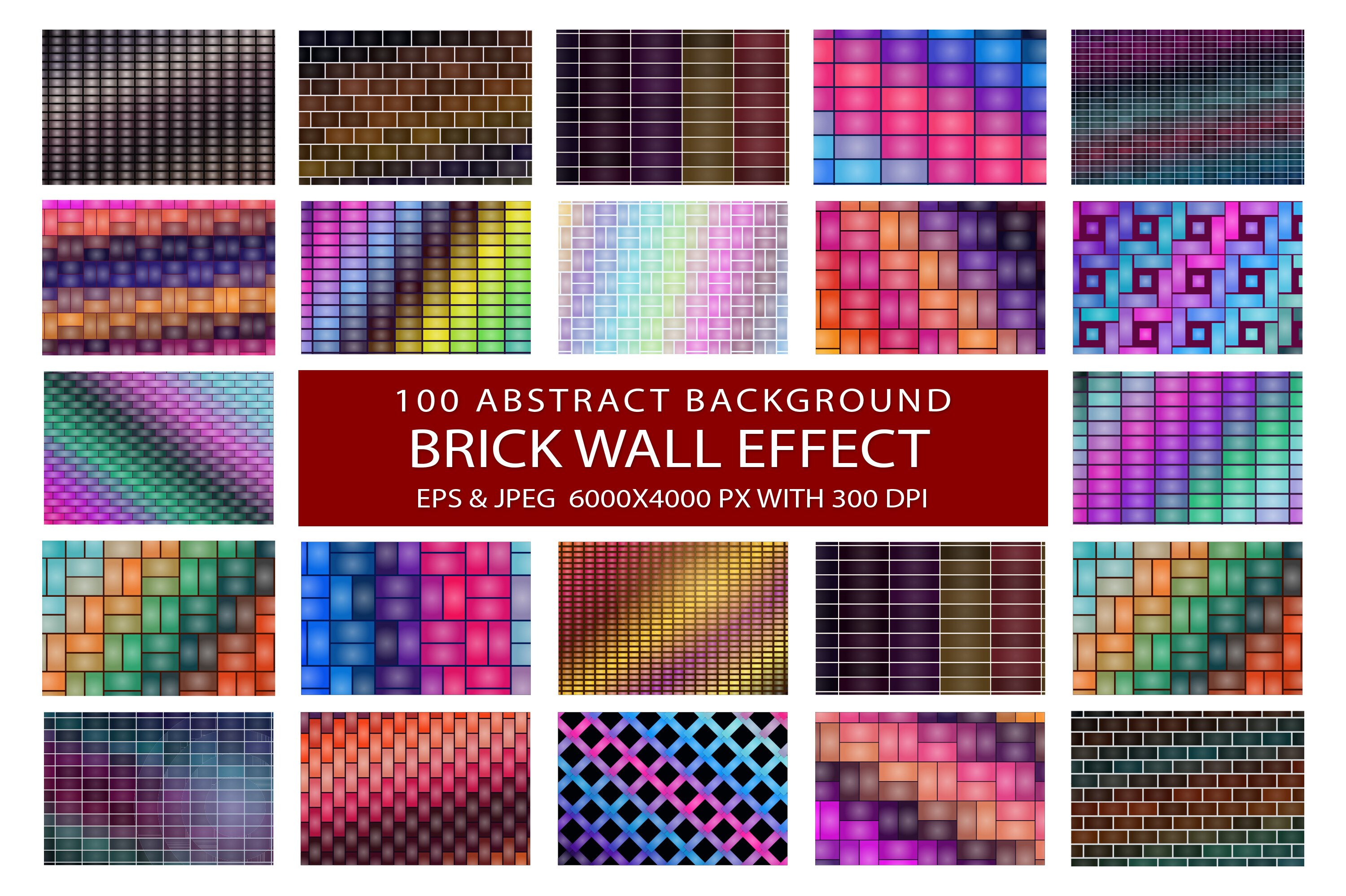 100 Brick Wall Abstract Backgrounds