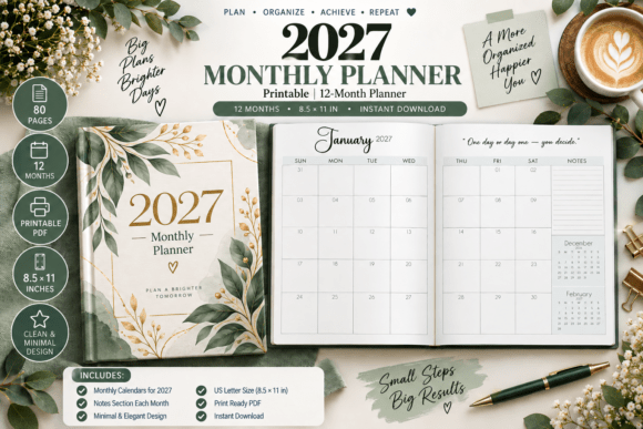 2027 Monthly Planner Printable