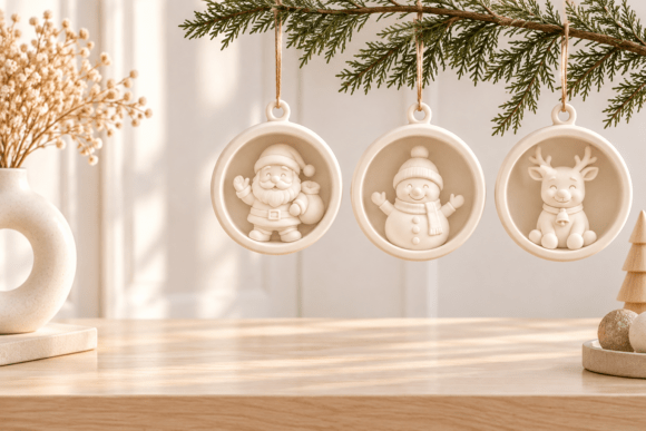 Knitted Snowman Trio STL Set  Cozy Christmas 3D Print Decor - Image 16