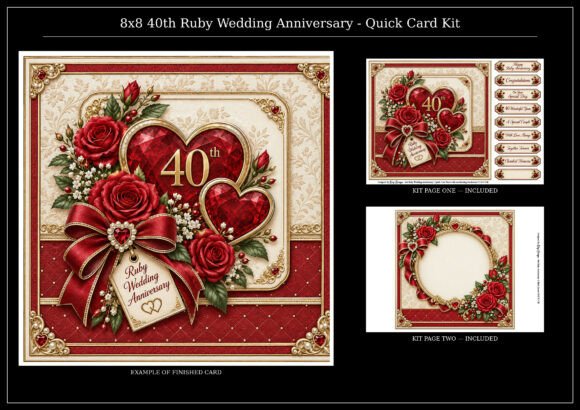 8x8 Ruby Anniversary Quick Card Kit
