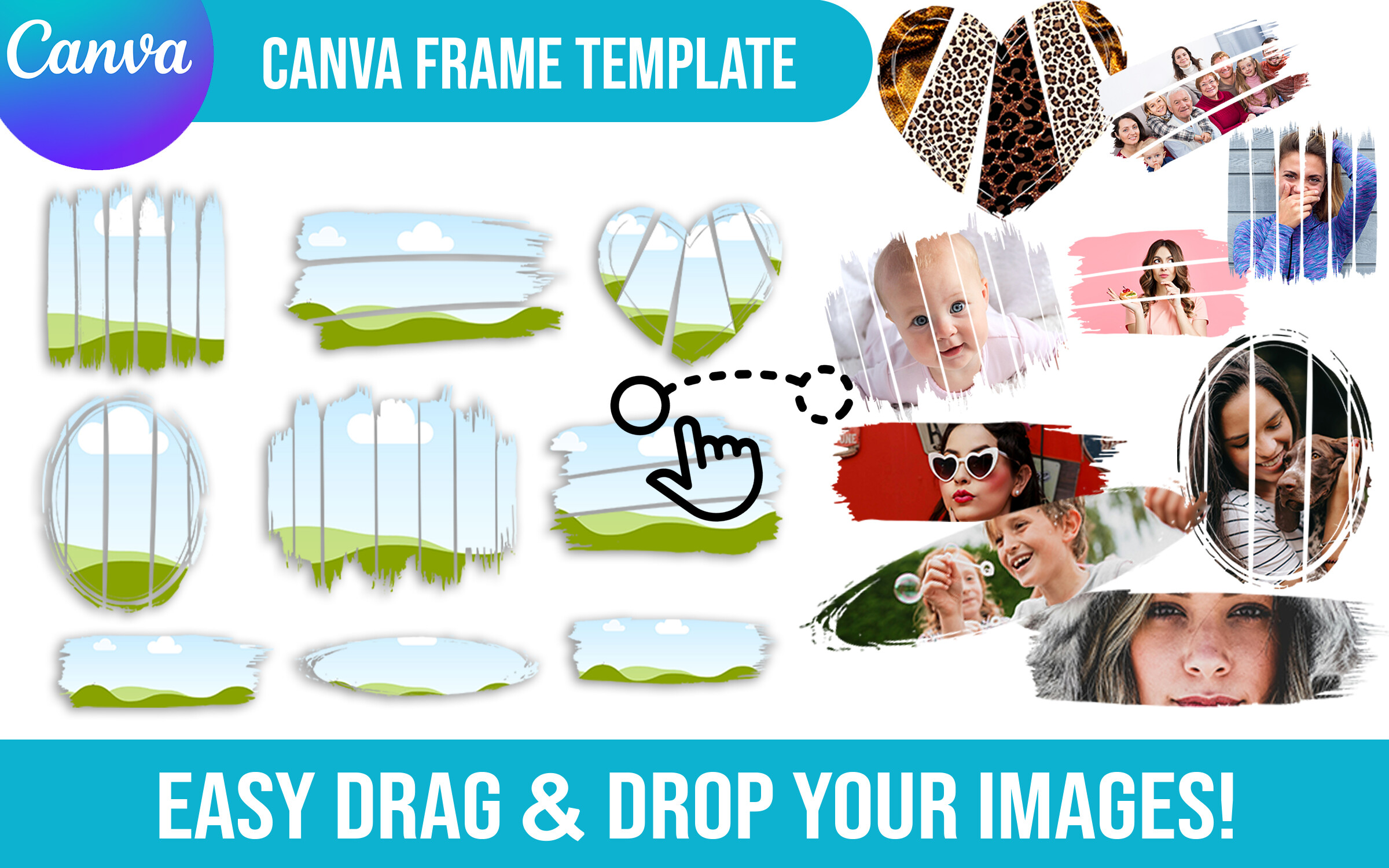 9 Brushstroke Canva Frame Template