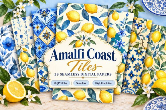 Amalfi Coast Tiles Digital Seamless