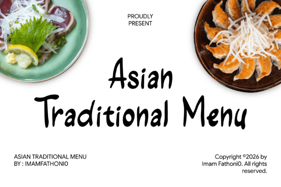 Asian Traditional Menu Font - Lettering Fonts Design
