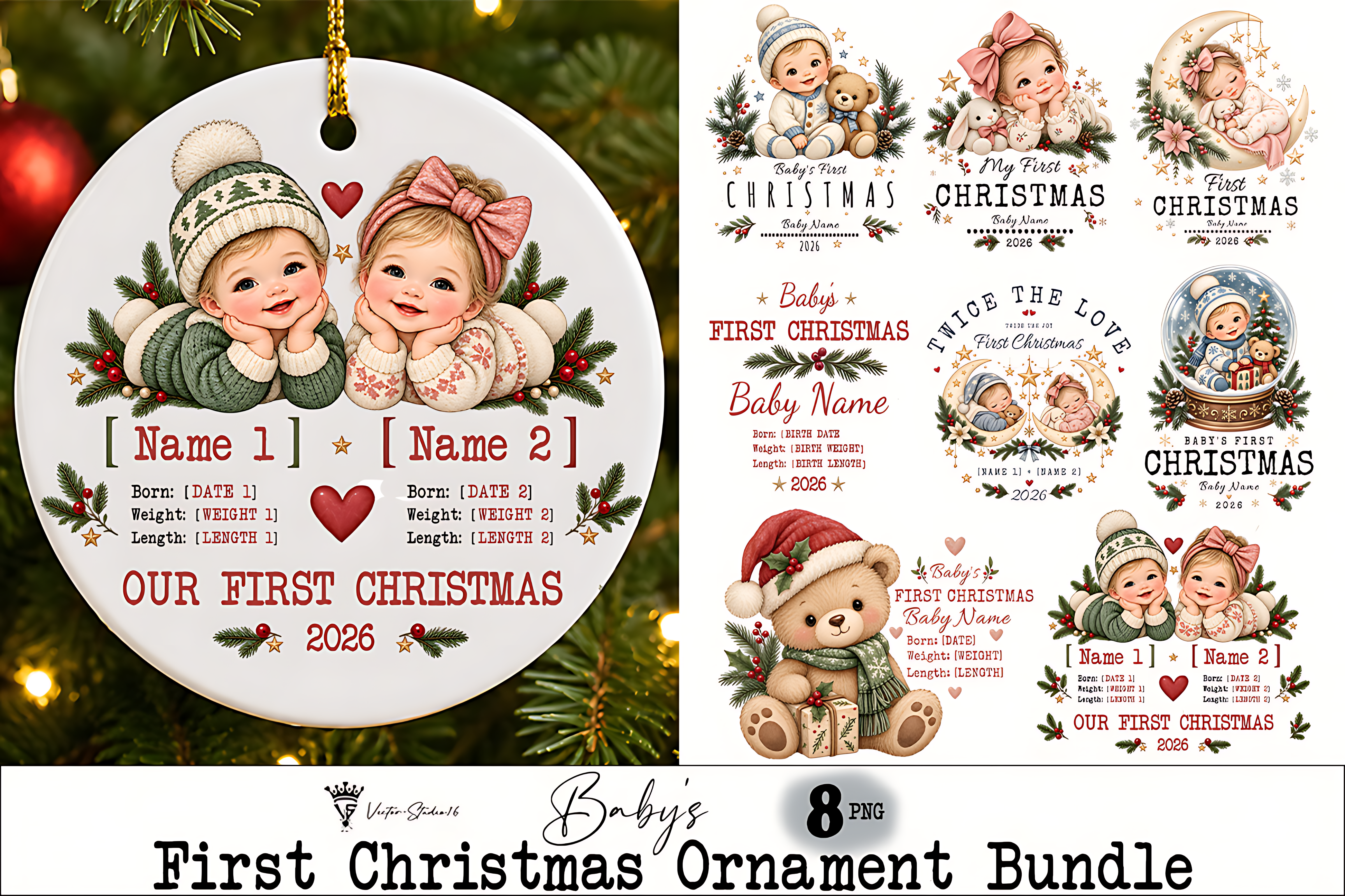 Baby's First Christmas Ornament PNG
