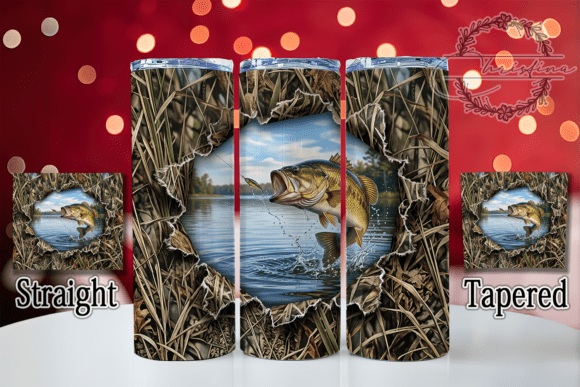 Bass Fishing Camo 20oz Tumbler