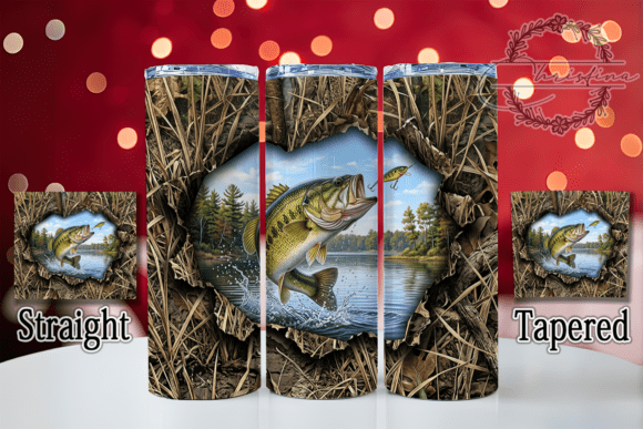 Bass Fishing Camo 20oz Tumbler