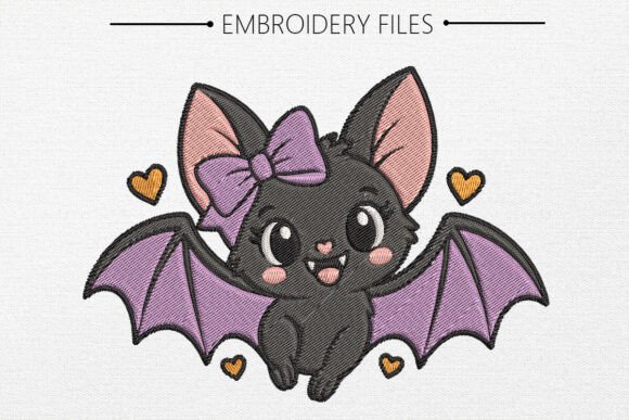 Bat Halloween Embroidery Design