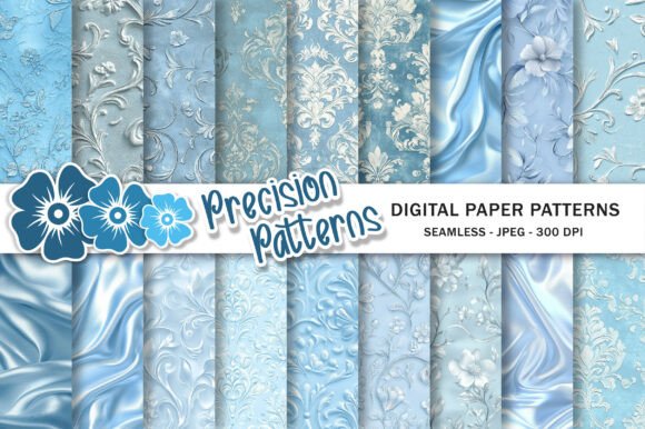 Blue Pearl Digital Paper Silk Foil Textu Gráfico Texturas Por Precision Patterns