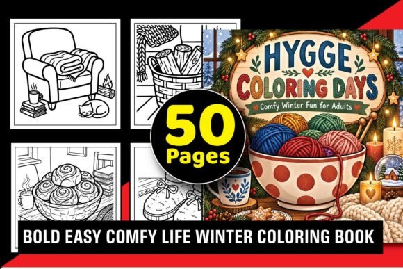 Bold Cozy Winter Coloring Book Bundle