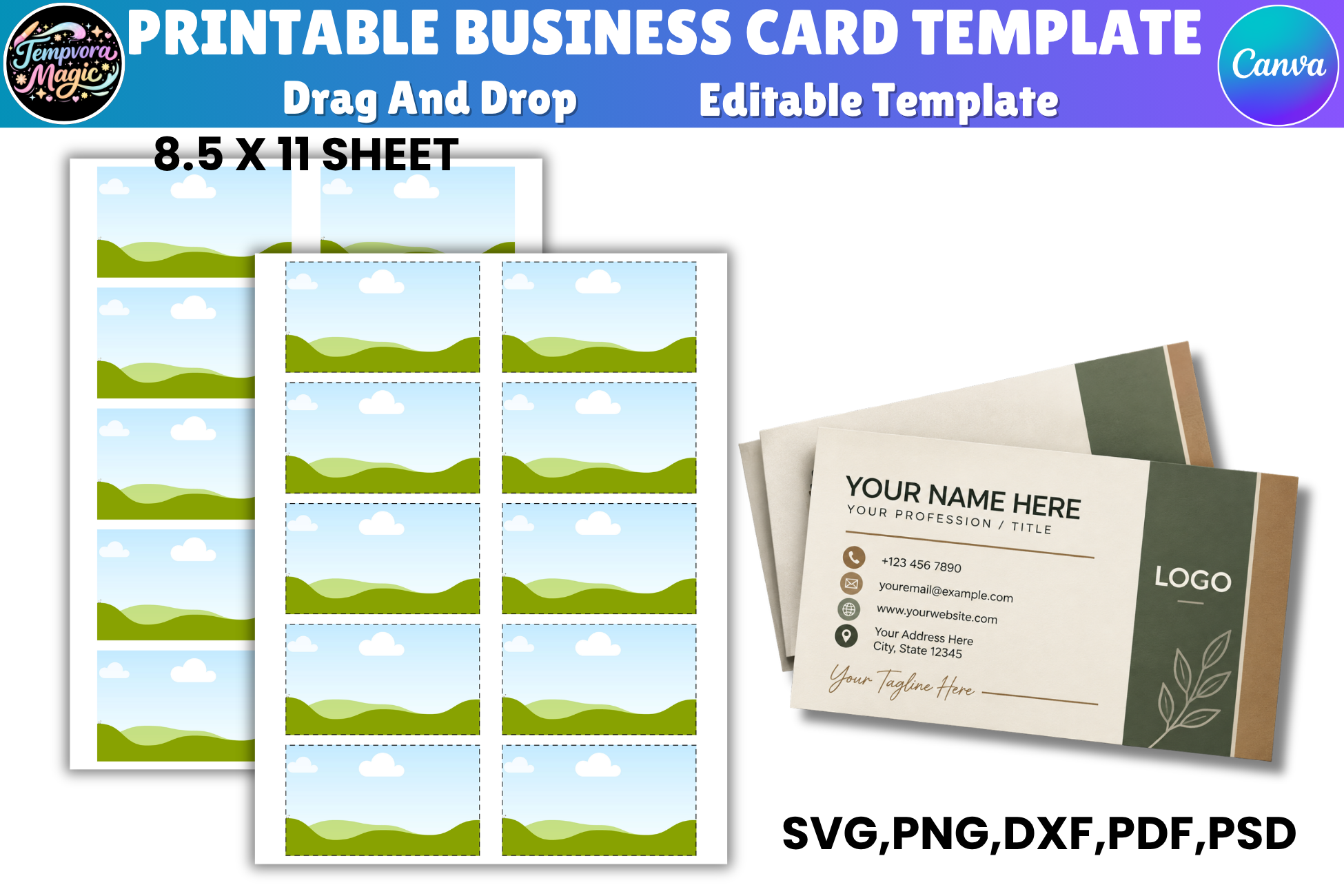 Business Card Canva Editable Template