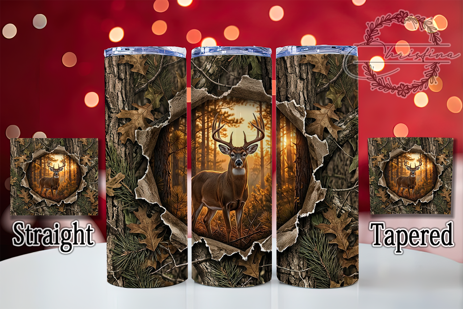 Camo Buck Sunset 20oz Tumbler