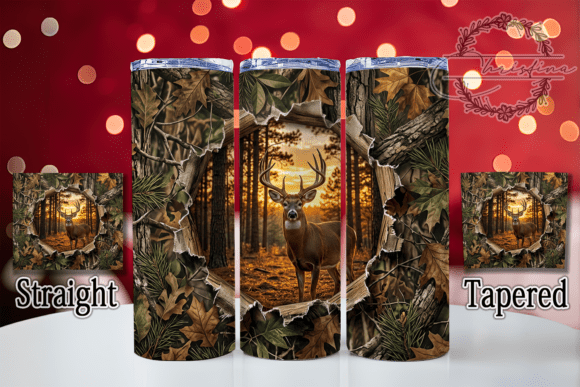 Camo Buck Sunset 20oz Tumbler