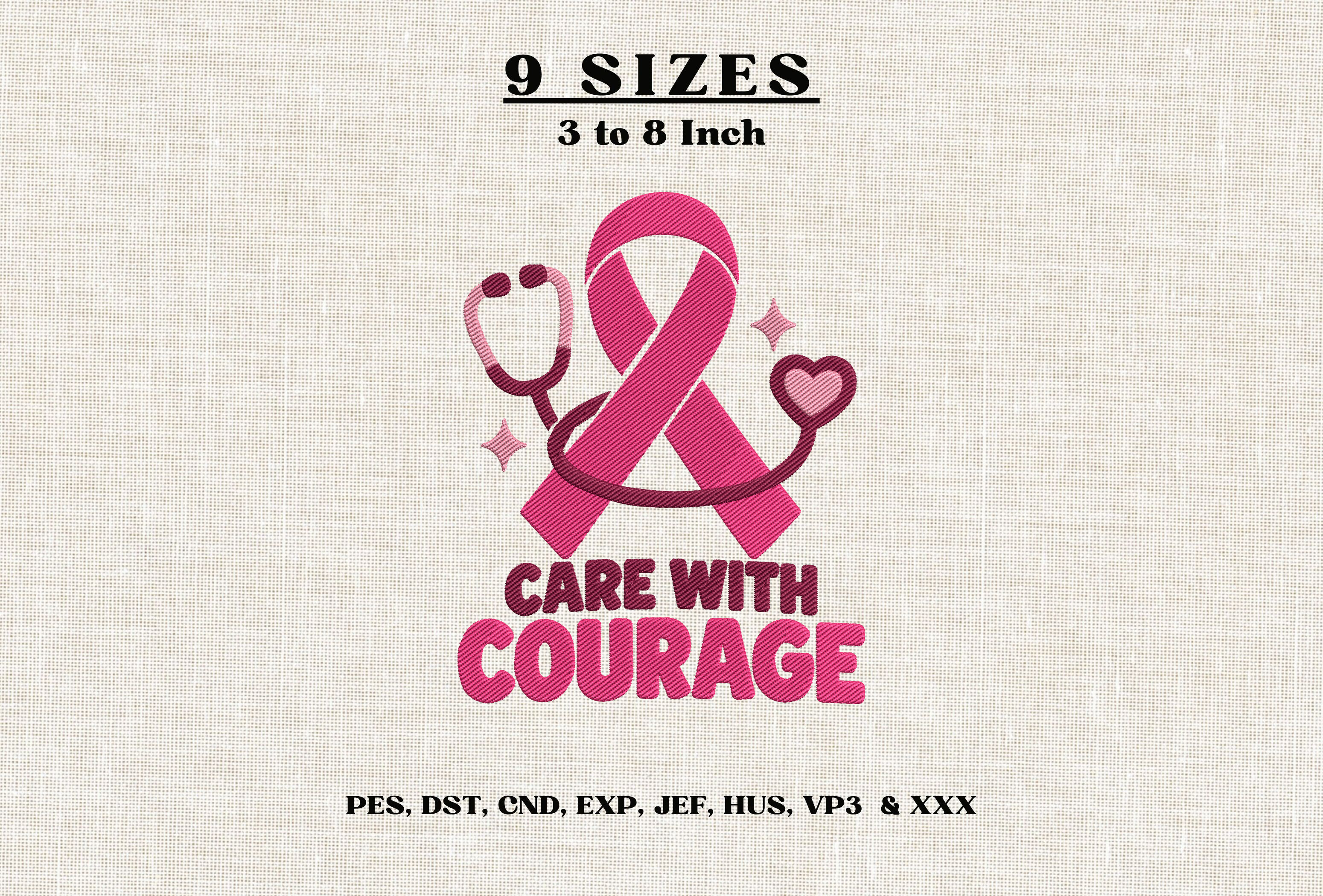 Care with Courage Embroidery Design DST