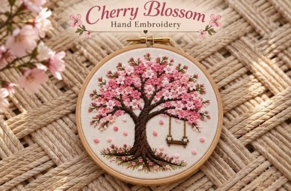 Cherry Blossom Tree Hand Embroidery Patt