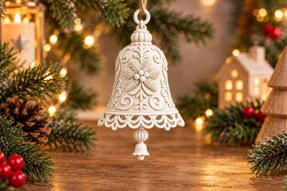 Christmas Ornament Set STL - 3 Ribbed Bell 3D Print Files for Holiday Decor - Image 18