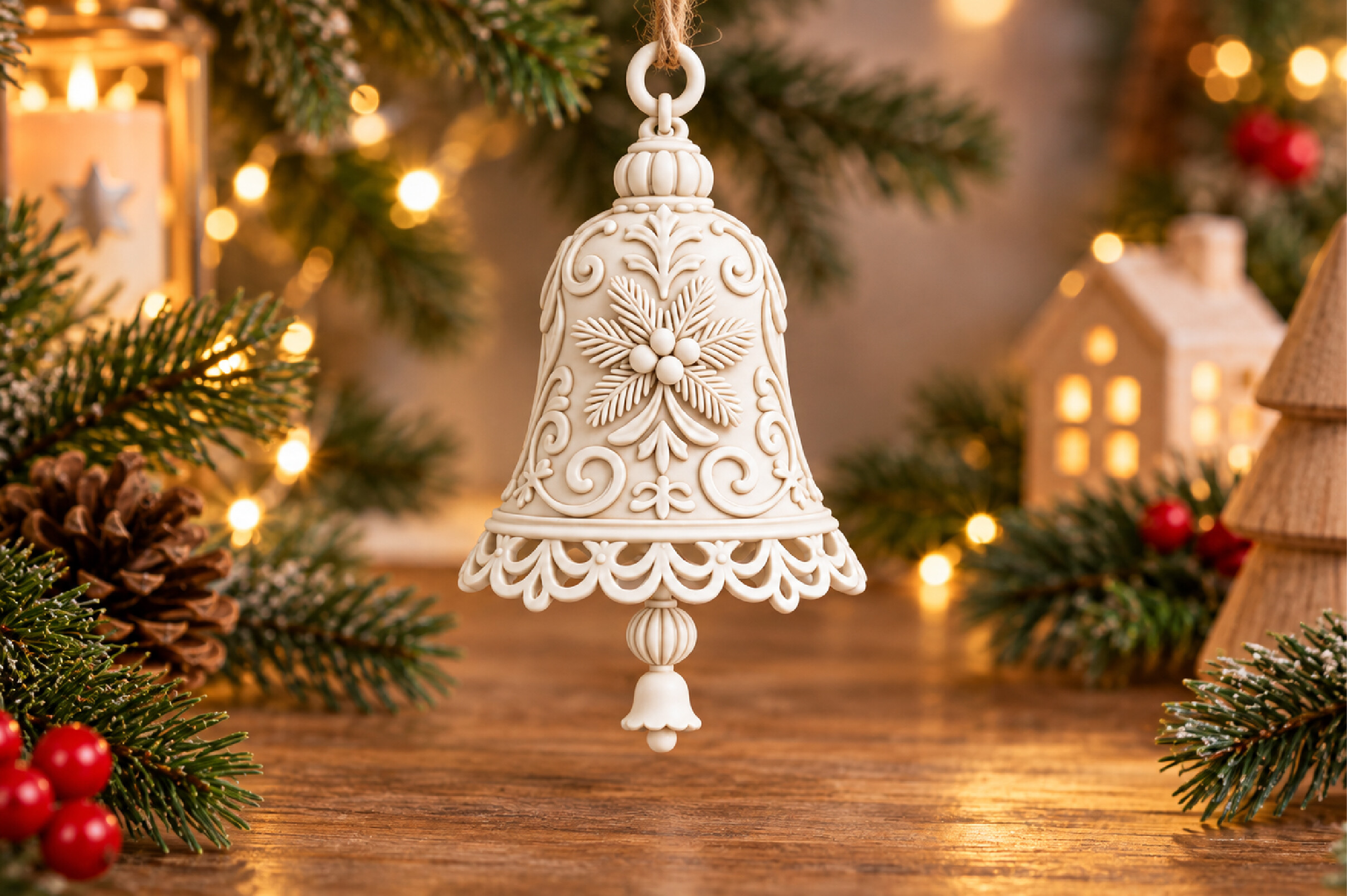 Christmas Bell Ornament STL - 3D Printable Holiday Decor File - Image 6