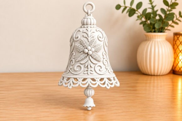 Christmas Bell Ornament STL - 3D Printable Holiday Decor File - Image 2