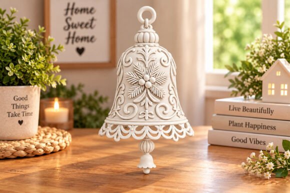 Christmas Bell Ornament STL - 3D Printable Holiday Decor File - Image 3