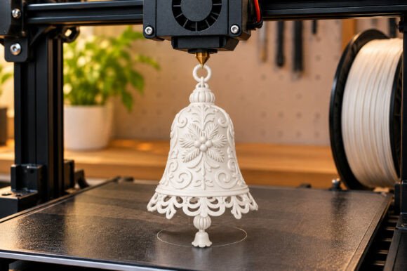 Christmas Bell Ornament STL - 3D Printable Holiday Decor File - Image 4