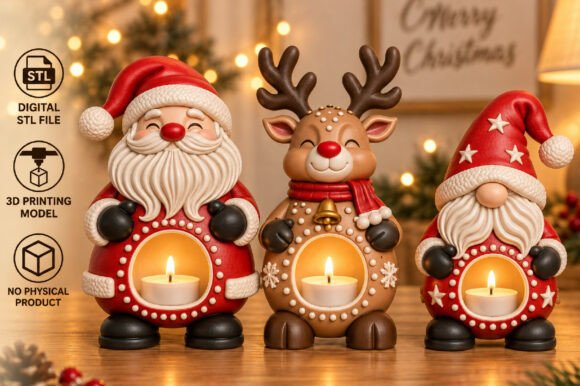 Christmas Ornament Charms STL Bundle – 15 Festive 3D Printable Designs - Image 13