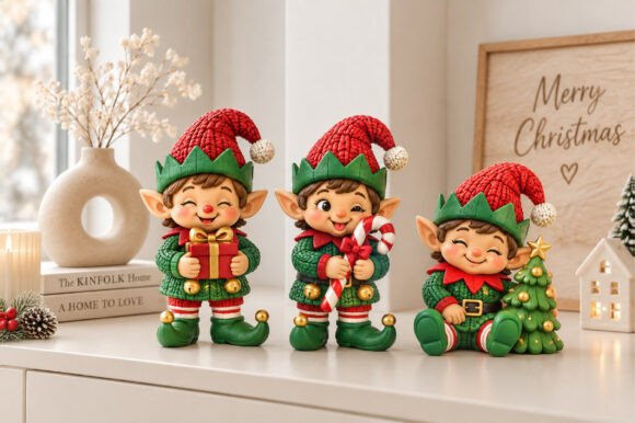 Cute Christmas Elves 3D Print STL Files - 3 Festive Elf Models for Holiday Decor - Image 10
