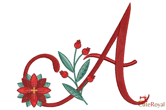 Christmas Floral Alphabet – Letter a