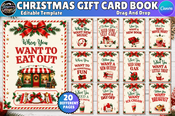 Christmas Gift Card Book Printable Graphic Print Templates By Tempvora Magic