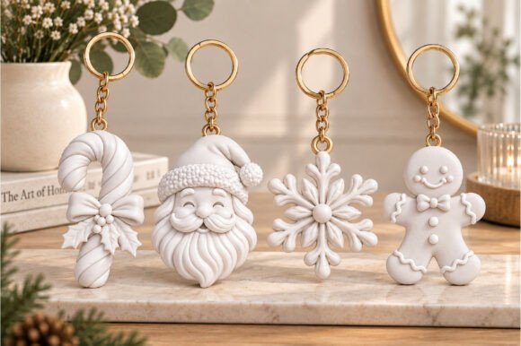 Christmas Character Keychain STL Bundle – 16 Festive 3D Print Files - Image 14