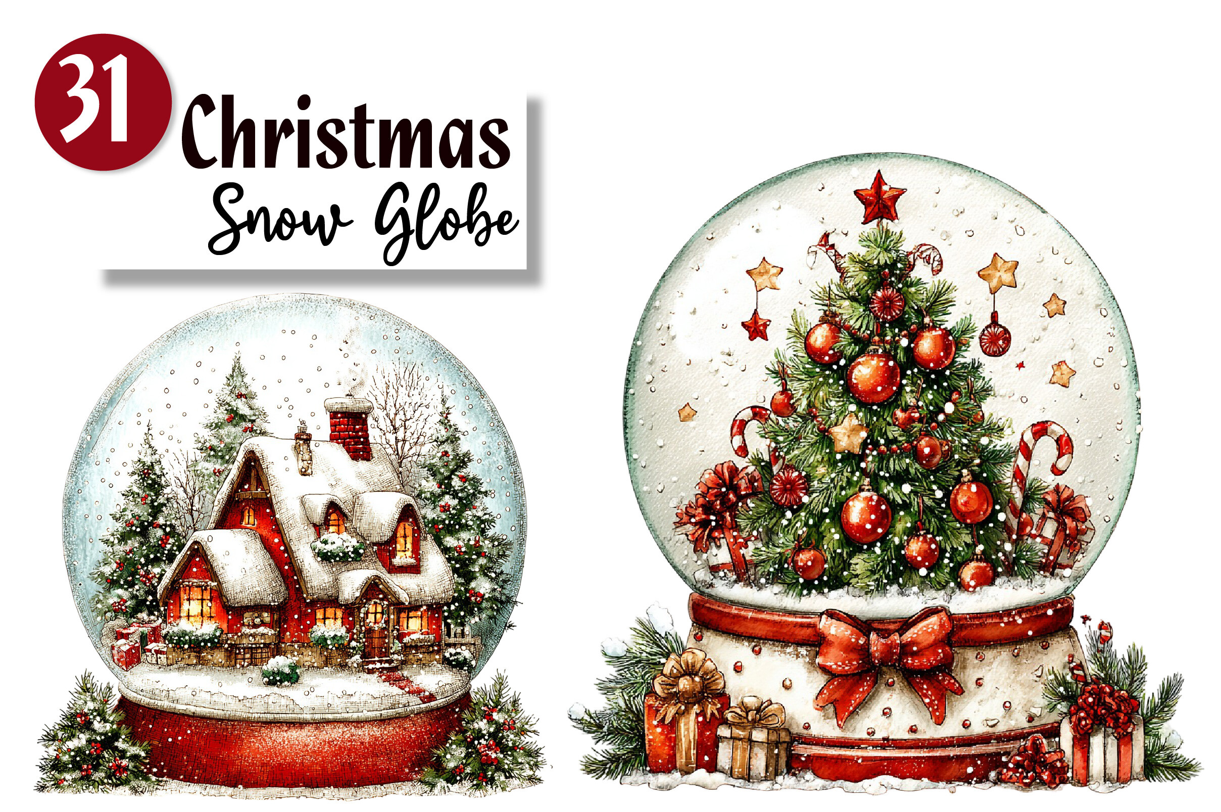 Christmas Snow Globe Clipart