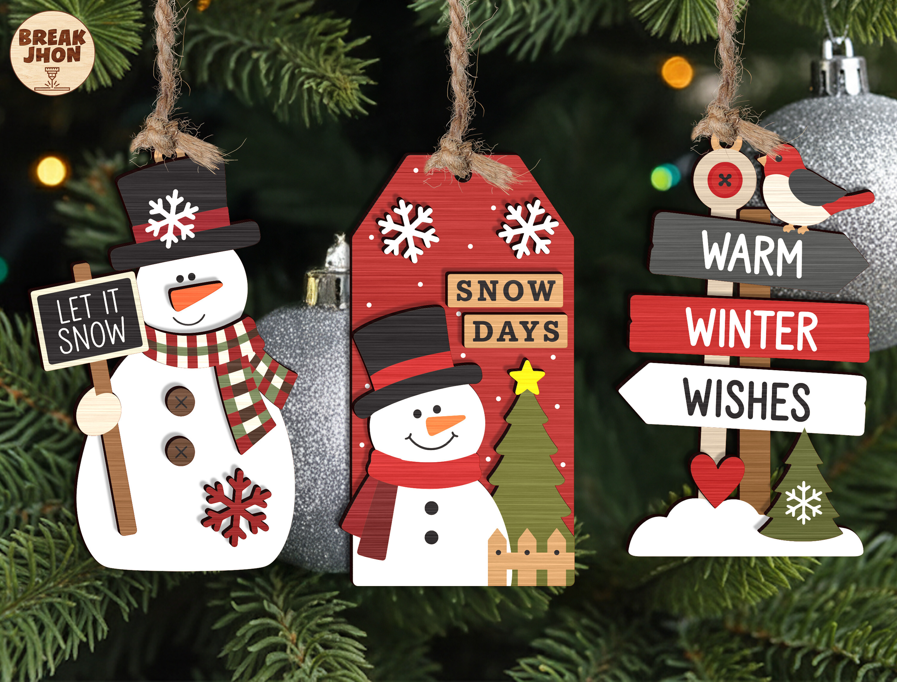 Christmas Snowman Sign SVG Bundle