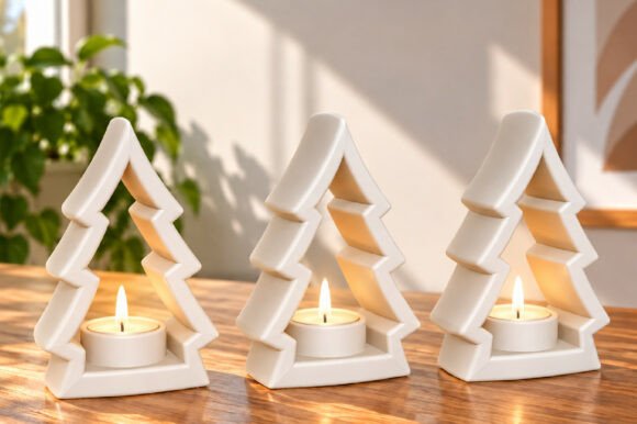 Christmas Tree Candle Holder STL 3D Print File – Holiday Decor Download - Image 2