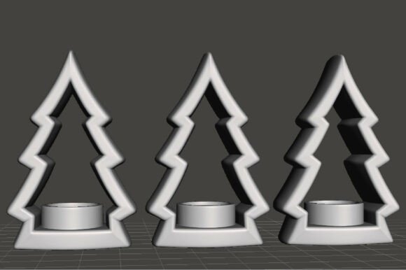 Christmas Tree Candle Holder STL 3D Print File – Holiday Decor Download - Image 3